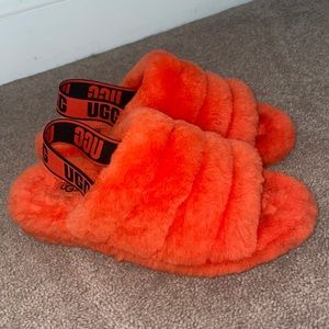 Orange Ugg Fluff Yeah Slippers